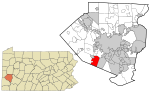 Allegheny County Pennsylvania incorporated and unincorporated areas Upper St. Clair township highlighted